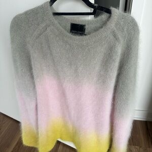 Cynthia Rowley Gray and Pink Crew Neck Sweater